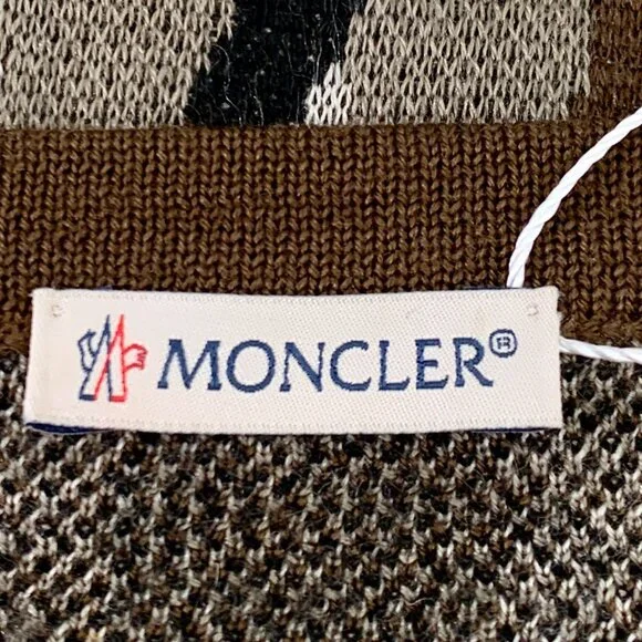 H13278 Moncler Camouflage Cotton Logo Patch Crewneck Long Sleeve Sweater Size XX